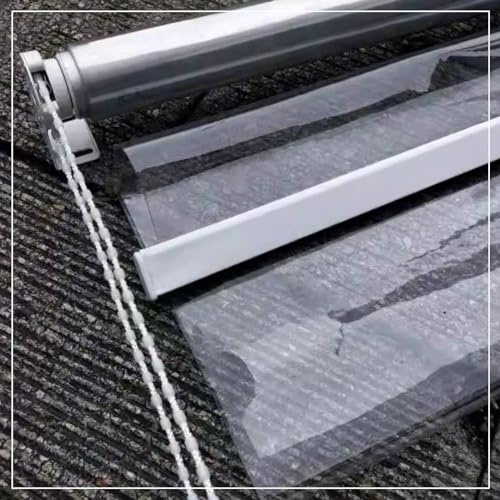 Tapparella Avvolgibile Pvc Trasparent,Tende a Rullo Oscurante Impermeabile,Tenda a Rullo Laterale per Esterni Interni,Cortina in Vinile Chiare ad Isolamento,Grande Antipioggia,W×H-90×150cm/35.4×59in