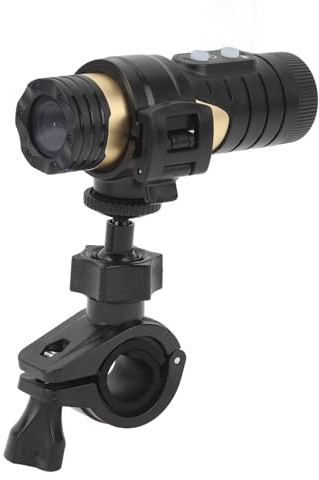 Fotocamera per Casco Moto, Videocamera 4K WiFi per Bici Fotocamera Sportiva con Staffa per Impugnatura, Grandangolo 120°, DV Sportivo Impermeabile IP66 per Natura Selvaggia (GOLD)