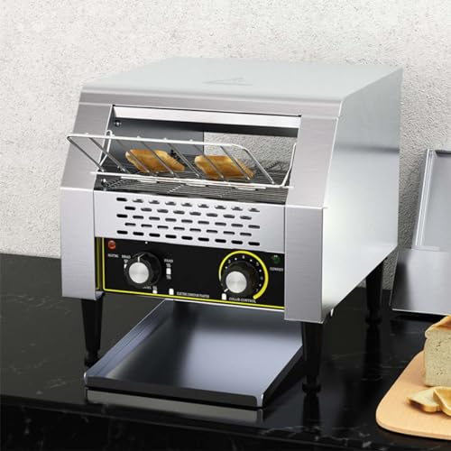 Tostadora Comercial Transportador 600 Rebanadas/Hora Tostadora Industrial De Encimera Tostadora Transportadora Resistente Para Hacer Muffins/Tostadas/Pasteles/Gofres,2800W