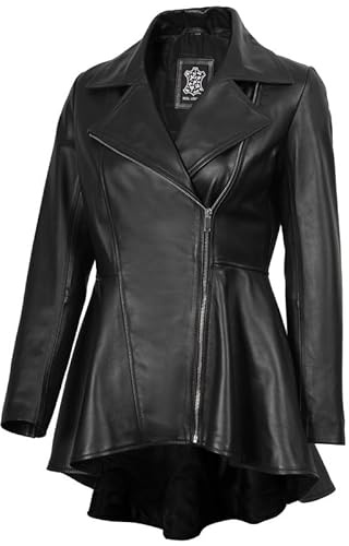 Blingsoul Classic Black Leather Motorcycle Jacket Women | [1314437] Clarissa Black, (3XL)