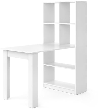 Vicco Esstisch Gael, Tisch für das Esszimmer, Weiß, 70 x 122 cm mit 6 Fächern