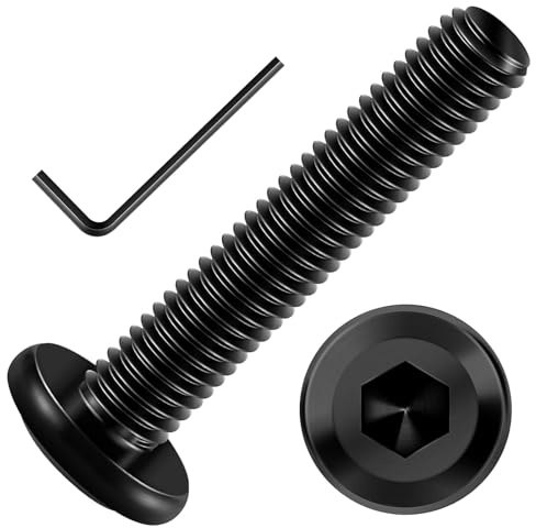 20 Stück M6 x 35 Schrauben, Flachkopfschrauben M6 | Innensechskant Edelstahl A2 V2A Vollgewinde Schwarzes Oxid mit Hex Key