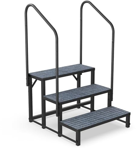 Fumingpal 3 Step RV Steps with Handrail Hot Tub Steps