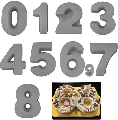 oupados kuchenform zahlen Von 0 Bis 8 backform zahlen zahlenbackform | zahlenbackform number cake backform Sicher und Hochtemperaturbeständig Rot Zahlen Backform für Geburtstag Party Jubiläum