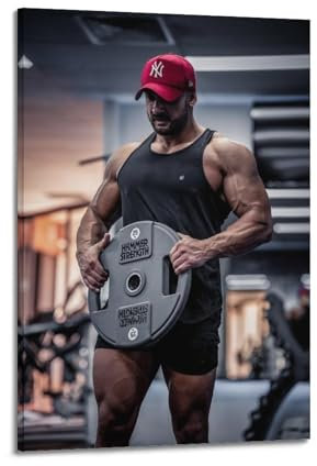 GUOYIN Fitness-Workout-Poster, Langhantel, Krafttraining, dekorative Leinwand, Familie, Schlafzimmer, Kunstwerk, Bild, Malerei, 30 x 45 cm