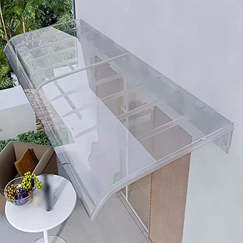 Gebogenes Vordach für Fenster und Türen, unsichtbares Vordach für die Vordertür, Außenmarkise, Polycarbonat-Abdeckung, Gartenvordach, Terrassenveranda-Markise, Vordach für Vorder-/Hintertür