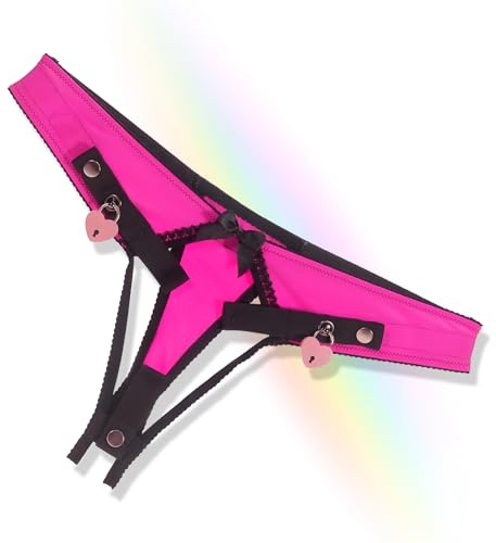 Crysore Heart-Shaped Lock Chastity Panties with Pink Sissy Cock Cage Anti-Off Chasity Belts in 2 Sizes Adult Sex Toys for Mens Penis Training (M,Pink)
