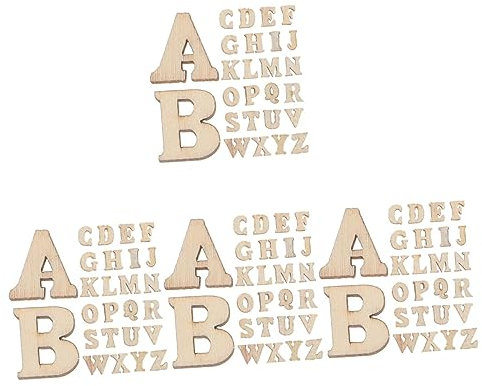 PHENOFICE 800stücke Holzbuchstaben Natürlichem Bastelmaterial Für Scrapbooking Kreative Dekoration Und Lernspielzeug