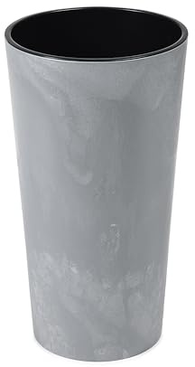 Tymar - Columna para plantas, macetero alto de interior, macetero grande, maceta exterior de hormigón, diámetro de 19 cm