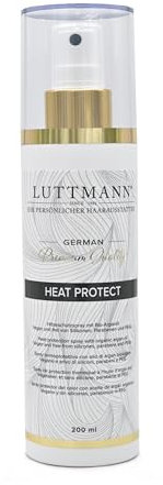 LUTTMANN® Heat Protect Spray 200 ml – Spray termico con olio di argan biologico – per extension, parrucche, parrucche e capelli propri – Made in Germany