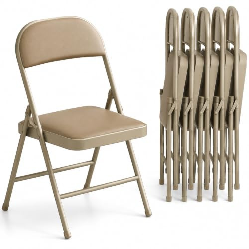 Asdsed Juego de 6 sillas Plegables Acolchadas con Capacidad de Carga de hasta 158 kg, Silla Plegable con Marco de Acero Fuerte para casa, Oficina, jardín, balcón, Fiesta, Interior y Exterior