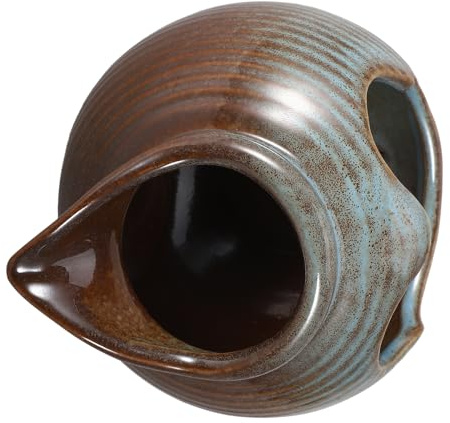 Cabilock Ceramic Spitter Fountain for Fish Tank Decoration Hydroponic Waterfall Jar Indoor Tabletop Water Feature for Home and Garden Decor