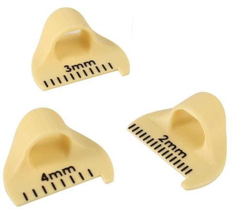 Lyreh 3pcs Règles de Couture Doigt, Kit Gabarit de Couture pour Points Réguliers 3 Tailles 2/3/4mm Outil Guide DIY pour Aide au Patchwork (Jaune)