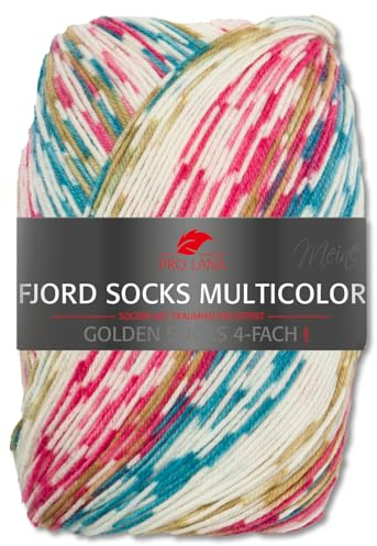 Frida's Wollhaus Pro Lana 100 g Fjord Socks 4-fach Fjord Socks Multicolor Sricken Häkeln Sockenwolle 6 Farben (482)