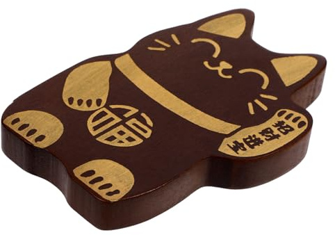 SOLUSTRE Abridor de Botellas Lucky Cat Magnético para Refrigerador de Madera Creativo para Cocina y Barra Forma de Gato Fortuna Herramienta para Abrir Cerveza y Vino