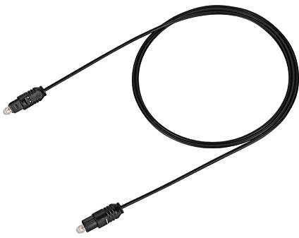 KOSDFOGE Digital Fiber Optical Audio Cable TosLink Cables MD DVD Clear Sound 2.2mm 1m/2m/3.0m Black (1m / 3.3ft)