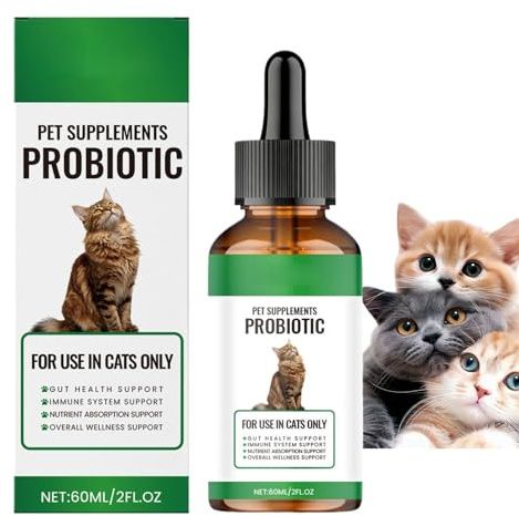 Ancsttu Suplementos para Gatos,60ml Gotas Digestivas De Alimentos,Líquido Nutricional para Los | para Uso en Interiores, Viajes, con Agua, Alimento, Premios, Leche y para Cuidado Diario