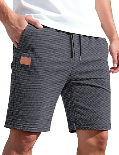 TARAINYA Pantaloncini Waffle Uomo Cotone Estivi Corti Uomo con Coulisse