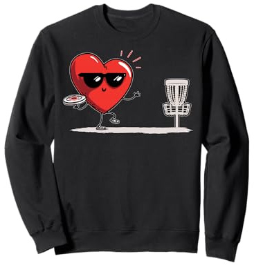 Discgolf Heart Disc Golf Lunettes de Soleil Saint-Valentin Sweatshirt