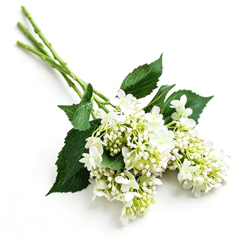WANFANK Flores Artificiales De Hortensias Azules, Ramo Seda Sintética, Tallos Decorativos For Florero, Decoración del Hogar, Arreglos Boda, Floral Interior(Yellow,3ps)