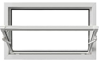 Framex Ventana, Basculante, Blanca, 80 x 40 cm (800 x 400 mm), vidrio de una sola hoja – Ventana de Plástico Función Basculante, Para ventilación, Sótanos, establos, cuartos de servicio
