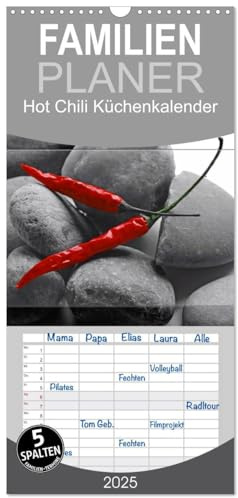 Familienplaner 2025 - Hot Chili Küchen Kalender mit 5 Spalten (Wandkalender, 21 cm x 45 cm), CALVENDO: Rote Chili ist immer ein Blickfang, dies ist ... im Mittelpunkt steht (CALVENDO Lifestyle)