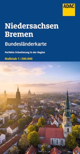 ADAC Bundesländerkarte Deutschland 03 Niedersachsen, Bremen 1:300.000: Straßenkarte und Autokarte