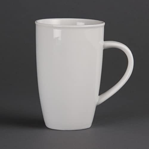 Olympia Whiteware Latte Mugs 400ml 14oz Set of 6 - Tea, Coffee, Hot Chocolate Cups CB700