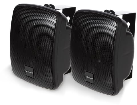 Artsound ASW55.2, Ensemble de 2 Enceintes étanches, Enceinte HiFi 2 Voies, 20-120 Watts, avec Support Mural, Convient pour Une Utilisation intérieure et extérieure, terrasse, Jardin, Sauna, Piscine,