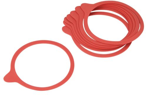 Dr. Oetker Lot de 8 gommes en caoutchouc pour bocaux en verre avec fermeture hermétique Rouge