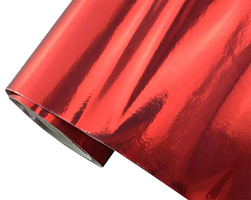 Neoxxim 13.2€/m2 Premium - Auto Folie - Chrom ROT Glanz GLÄNZEND 200 x 150 cm - blasenfrei mit Luftkanälen ca. 0,15mm dick