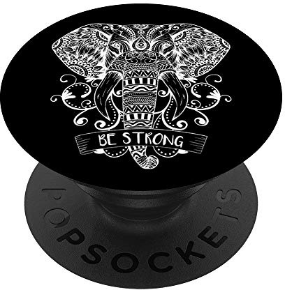 PopSockets Be Strong Elefant PopSockets PopGrip: Ausziehbarer Sockel und Griff für Handys/Tablets mit Tauschbarem Top