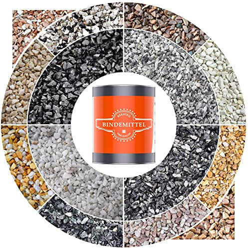 Steinteppich Set für 10qm in Grigio Bardiglio - 100kg Naturstein Grau + 6kg Bindemittel Epoxidharz