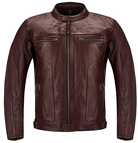 MTTKTTBD Retro Leder Motorradjacke Motorrad Jacke Herren Damen Wasserdicht Winddicht mit Protektoren Protektoren Jacke Roller Biker Touren Schutzjacken Motorradschutzjacke