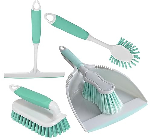 Charles Bentley 'Brights' Kitchen Bundle Dustpan & Brush Washing Up Mint Green