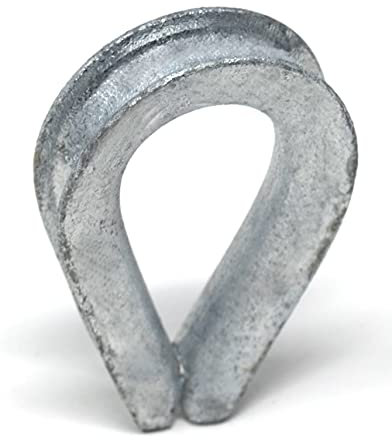 Design61 Juego de 5 guardacabos de acero galvanizado de 4 mm
