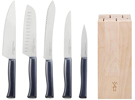Opinel Parallele INTEMPORA Messerblock mit 5 Messern, Messerblock aus Buchenholz gefertigt, Messerset, 254581