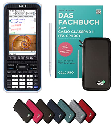Casio Classpad II (fx-CP400) inkl. Schutztasche Schwarz & Fachbuch (176 Seiten, 17x24cm) – Grafikrechner – Smart Set