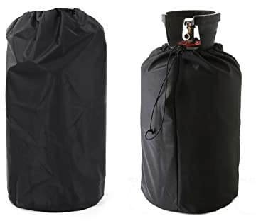 Syfunlv 20lb Propane Tank Cover, Oxford Cloth Full Coverage Gas Cylinder Cover, Waterproof Dustproof Gas Bottle Protector with Drawstring, Outdoor Garden Home BBQ Propane Tank Accessories