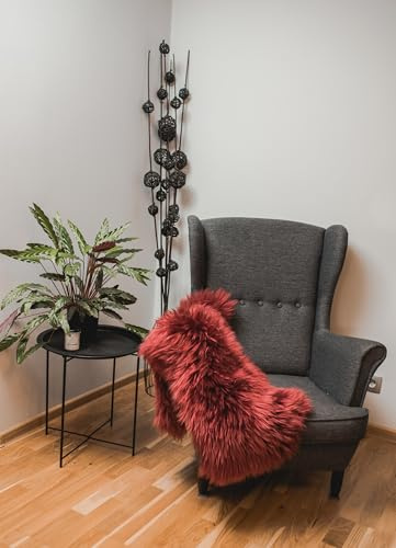 Tannery Sheepskin Burgunder/rot gefärbt Schaffell Teppich Teppiche Amazing Sheepskin Sheep Skin Leder Sheep Skin Area Rugs Carpet, schaffell Hygge (ca. 90/50cm)