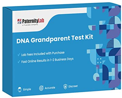 PaternityLab DNA Grandparent Test - Lab Fees & Shipping Included - Results in 1-2 Days - At-Home Collection Kit for Grandparent & Child