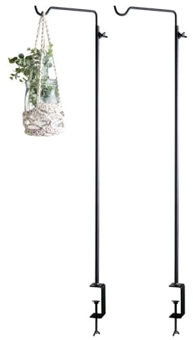 Home4You Deko-Tischhaken - Schwarz - Metall - H 90 cm - 2er Set
