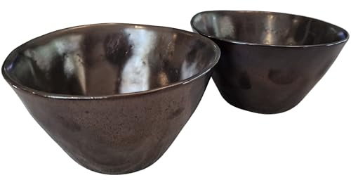 PintoCer - Cuencos de Cereales, Juego de 2 Cuencos, Ceramica de Gres, Tazón Desanuyo, Cuenco Sopa.
