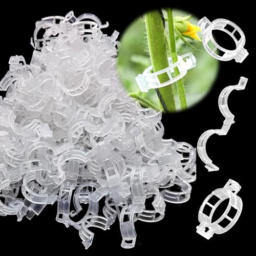 UCLEVER 50 Stück Pflanzenclips, Pflanzenstützen für den Garten, Pflanzenklammern Pflanzen Clips Gartenpflanze Kunststoff Wiederverwendbar Tomate Pflanze Unterstützung (Weiß)