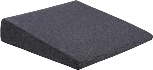 Bluemoon Bedding 11 Degree Seat Wedge, High Density Foam Seat Cushion, Wedge Cushion for Cars, Chairs for Back Pain, Lumbar Support, Sciatica Relief, Improved Posture, 38 x 32 x 7.5 cm (Grey)