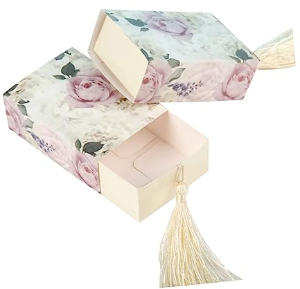 Healeved 10stücke Teiliges Florale Papier Geschenkschachteln Design Und Quaste Kreative Süßigkeitenboxen Für Hochzeit Geburtstag Party-dekoration