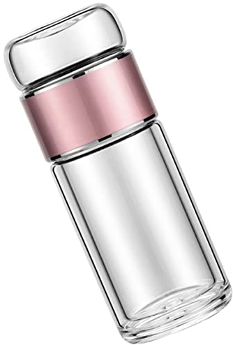 LIFKOME Teeglas mit Teesieb 250ml aus Glas für Losen Tee, Tragbar
