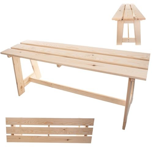 KADAX Panchina da giardino in legno, 2 posti, senza braccioli e schienale, panca da parcheggio, panca esterna per balcone, giardino, terrazza (rovere naturale), K10079
