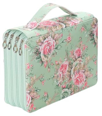 ISAKEN Federmäppchen Große Kapazität für 200 Stifte Aufbewahrung Buntstifte, Handlicher Multilayer Color Bleicil Halter für Malstifte Künstler Pinsel Fineliner Textmarker