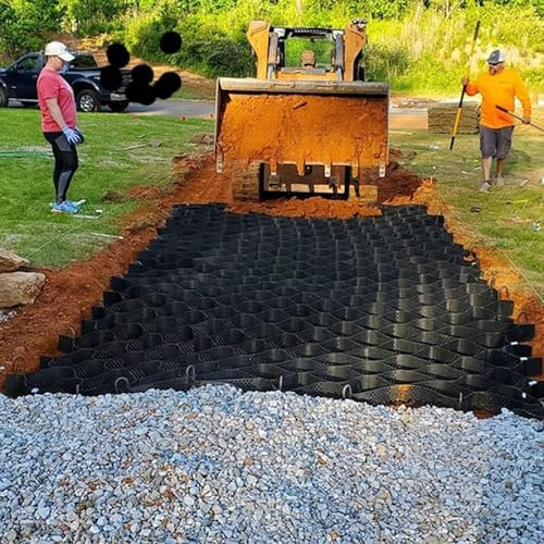 RTOWERM Stabilisateur Gravier Grille de sol Geocell de 2 pouces, grille de gravier de sol HDPE Geogrid, allée de géogrille, système de pavé perméable Grille de stabilisation du sol Pavés perméables Ge